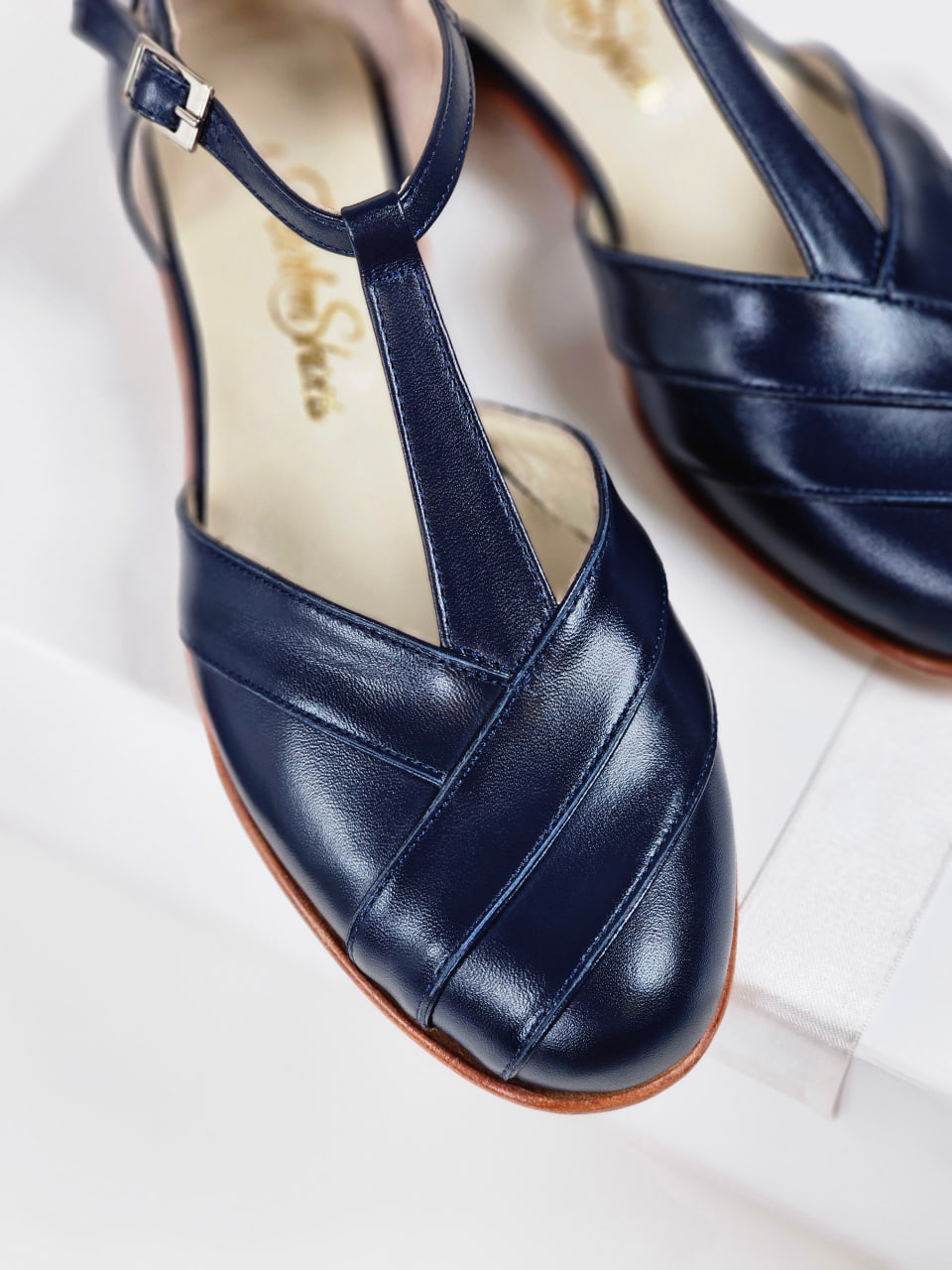 Sugar Dark Blue Leather 2 cm heel