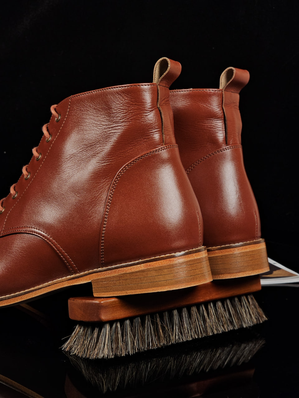 Derby Boots Brown Leather 2 cm heel