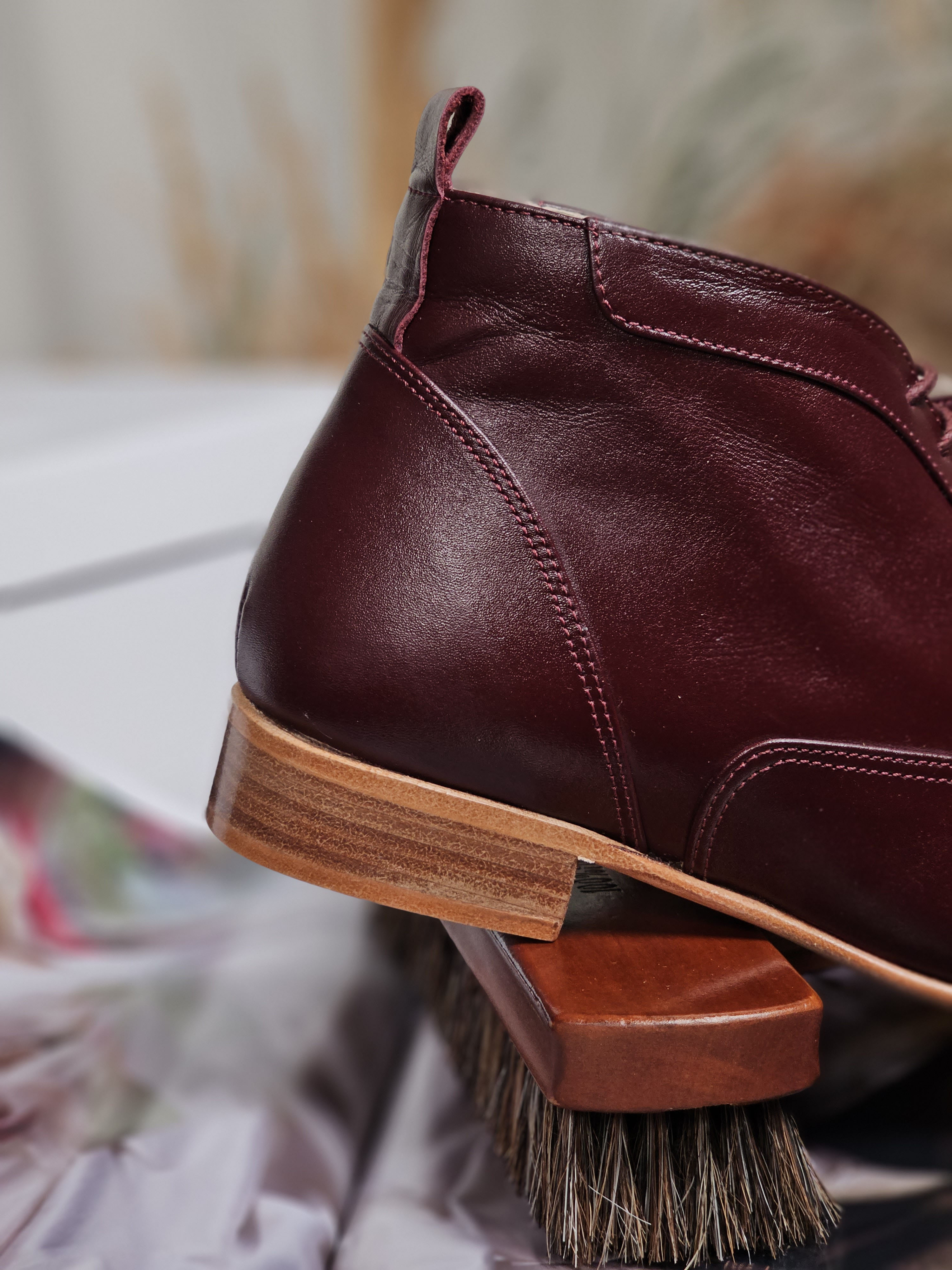 Smooth Boots Bordeaux Leather 2 cm heel
