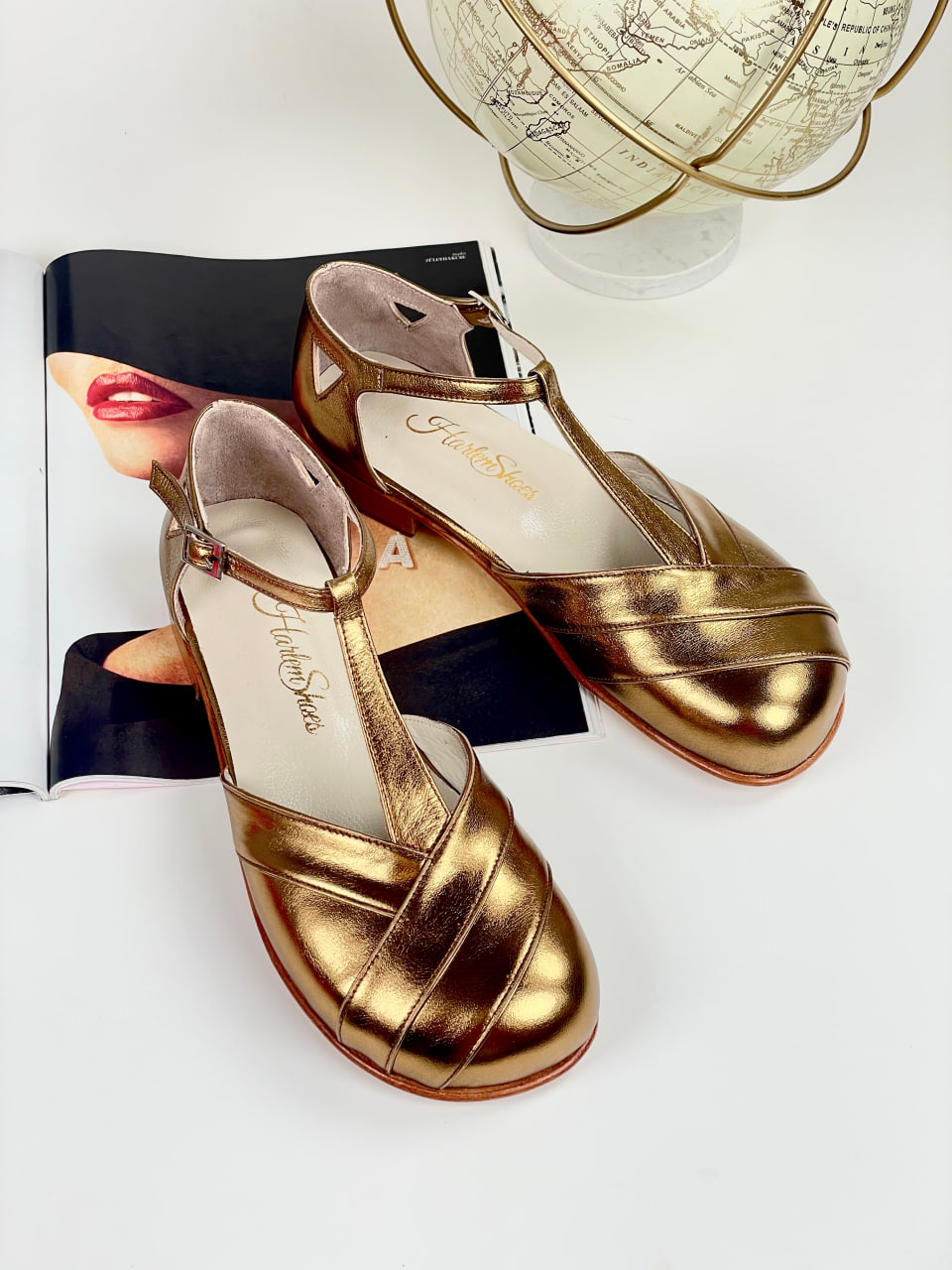 Barefoot Sugar Dark Gold Leather 2 cm heel