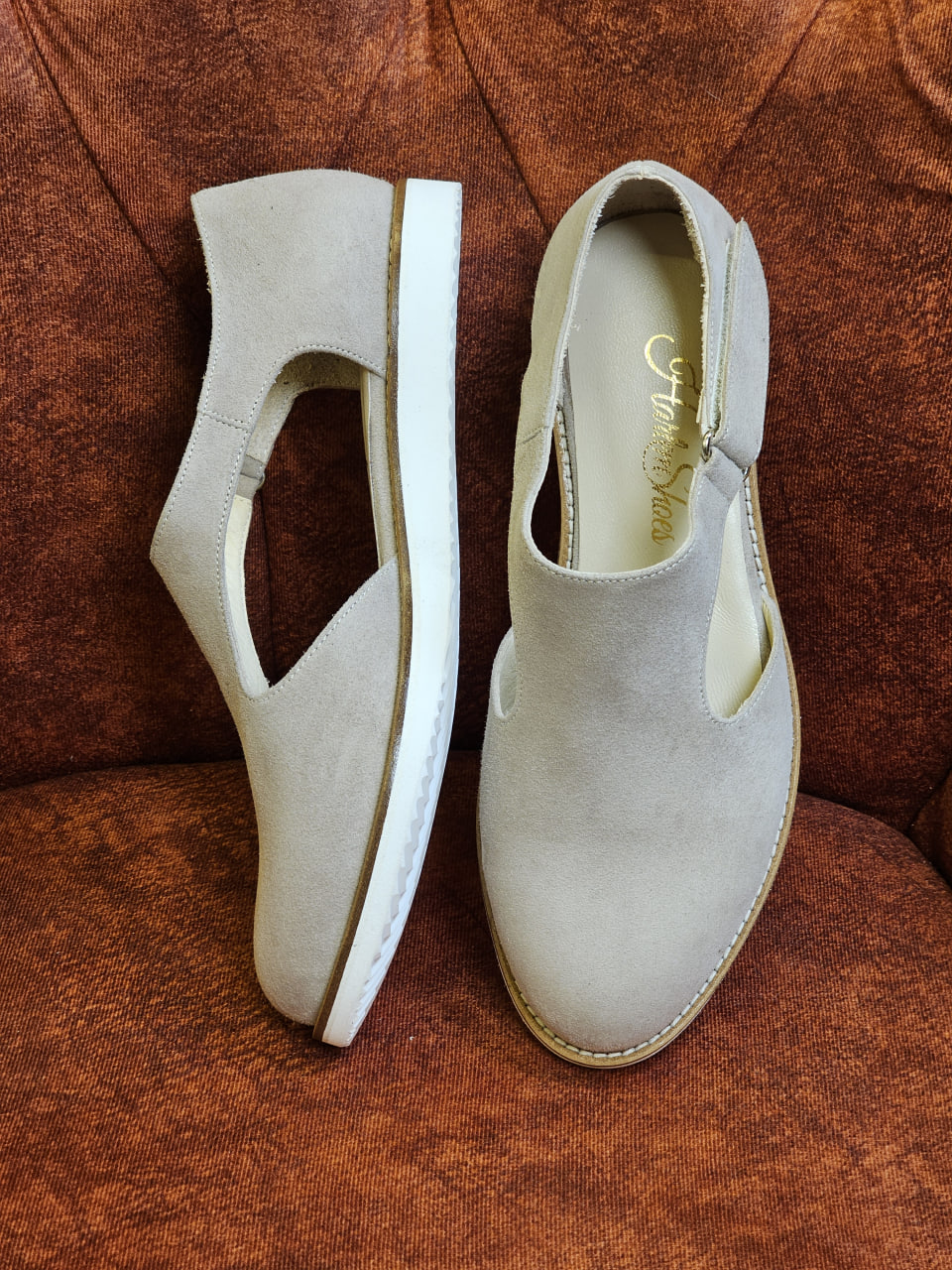 Milan Soft Grey Suede with Eva sole