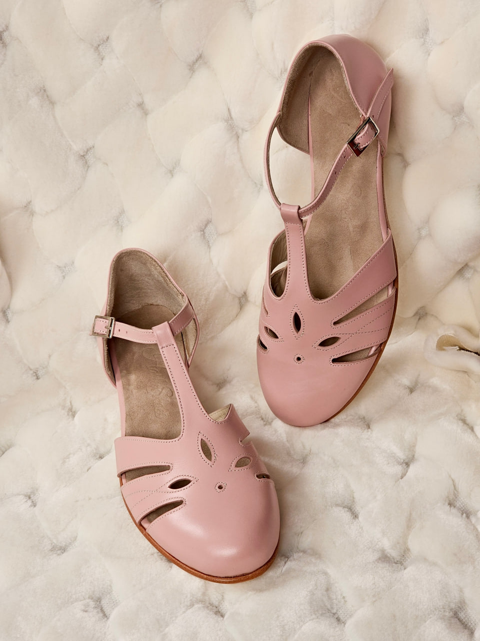 Rosy Pink Leather 3 cm heel