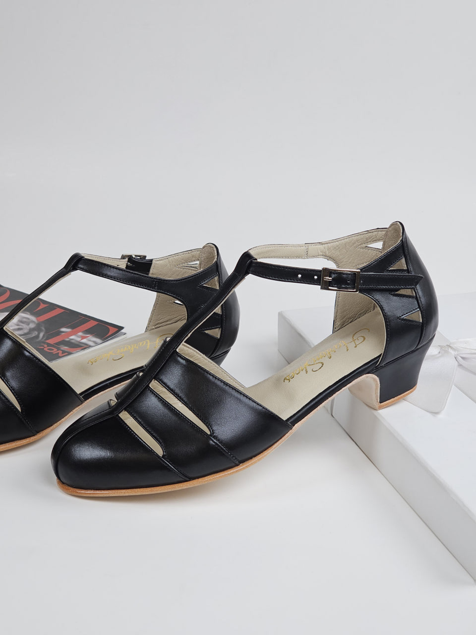 Harmony Black Leather 4 cm  heel