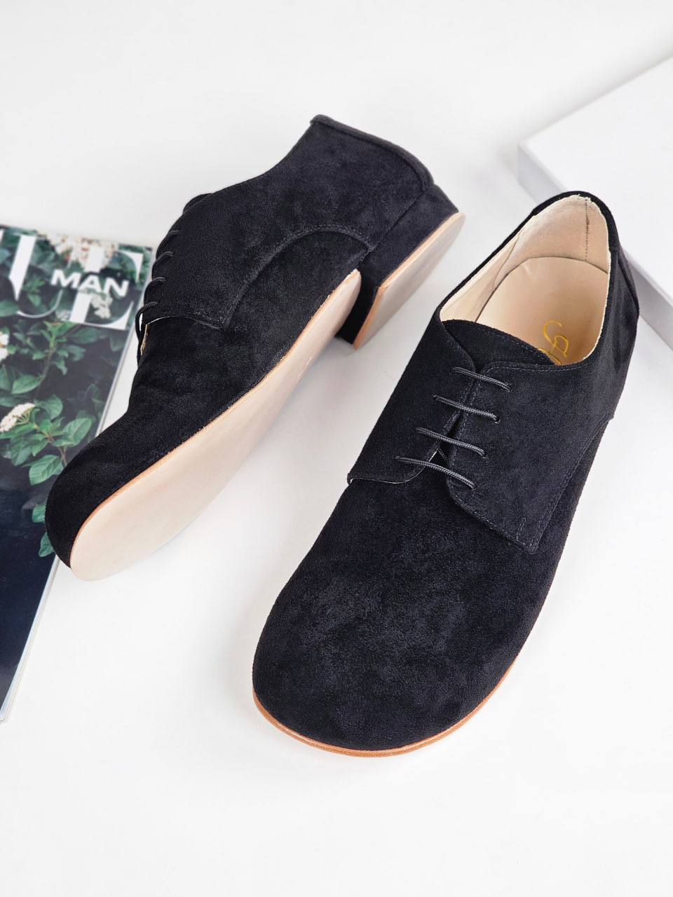 Barefoot Frankie Vegan Black Textile 2 cm heel
