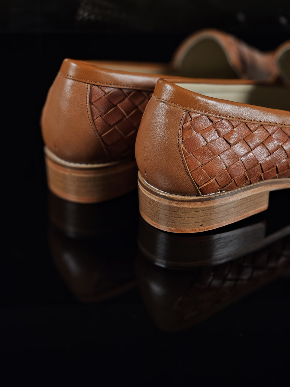 Loafers Brown Weave Leather 2 cm heel