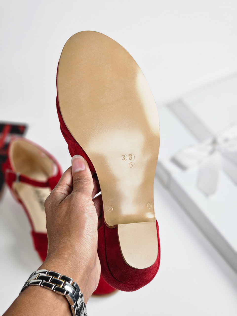 Sugar Vegan Red Textile 4 cm heel