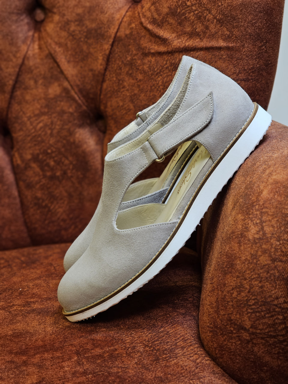 Milan Soft Grey Suede with Eva sole
