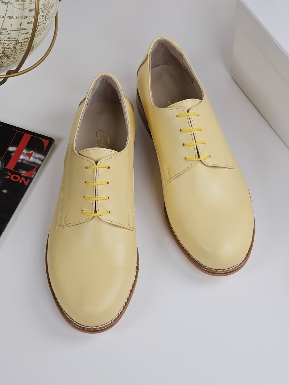 Frankie Classy Lemon Yellow Leather 2 cm heel